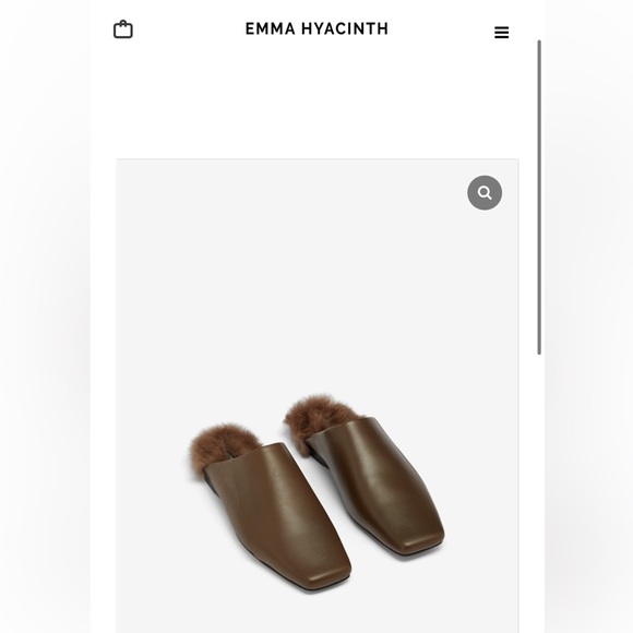 NWT* CHICJOC Mink Fur Leather Brown Mules - Size 38 - Picture 9 of 11